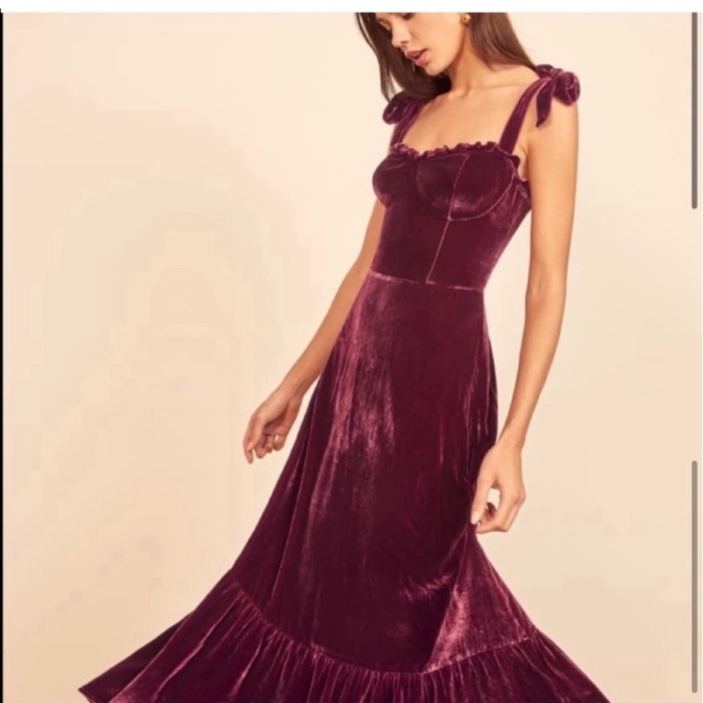 NEW reformation Antoinette dress 8 plum